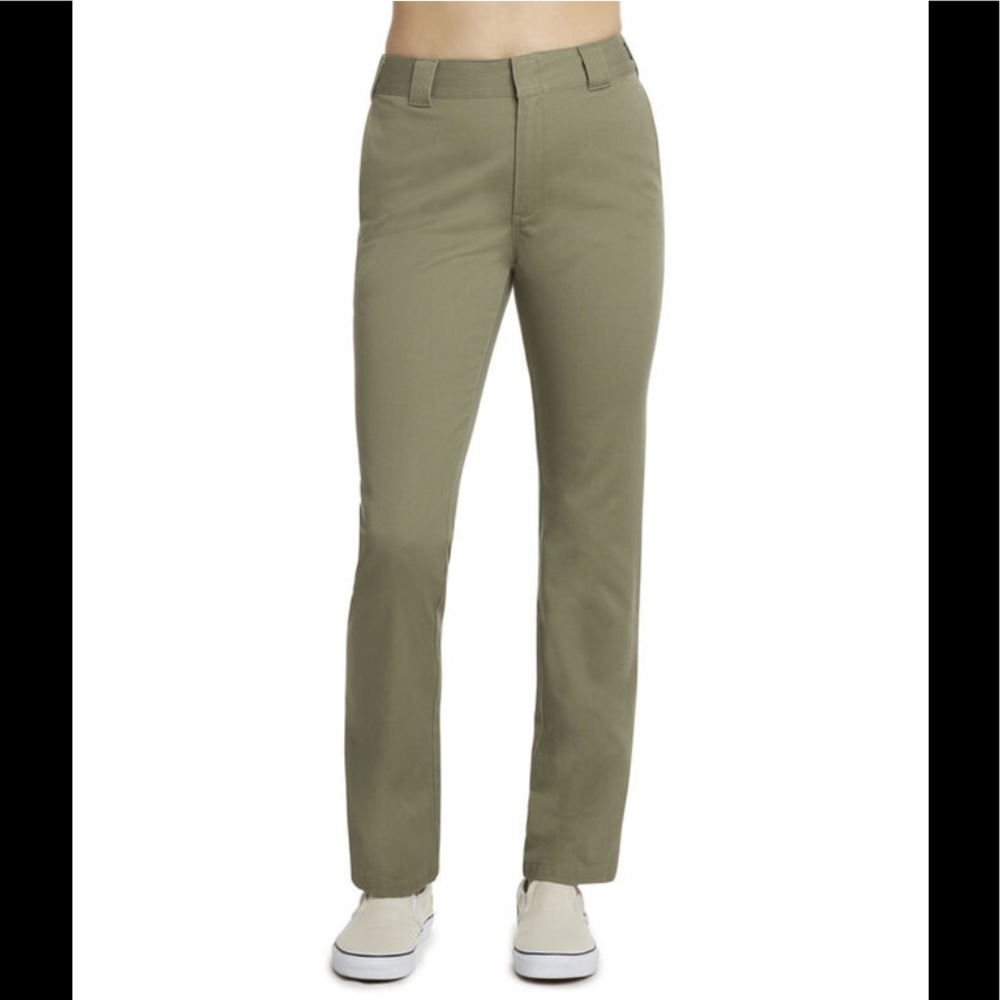 NWT!Dickies Junior olive color straight work pants
